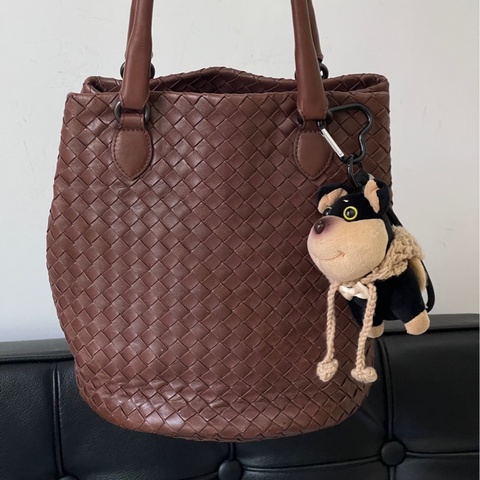 葆蝶家/Bottega Veneta bv棕色水桶包手提單肩