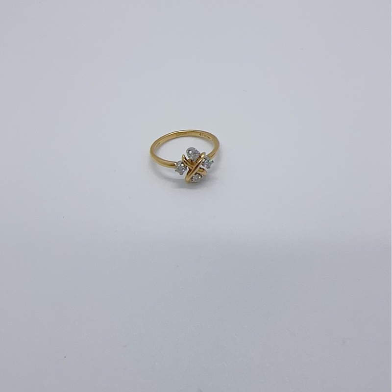 蒂芙尼Tiffany 史隆伯傑 Schlumberger系列Lynn戒指 18K金 交叉的「X」造型-4