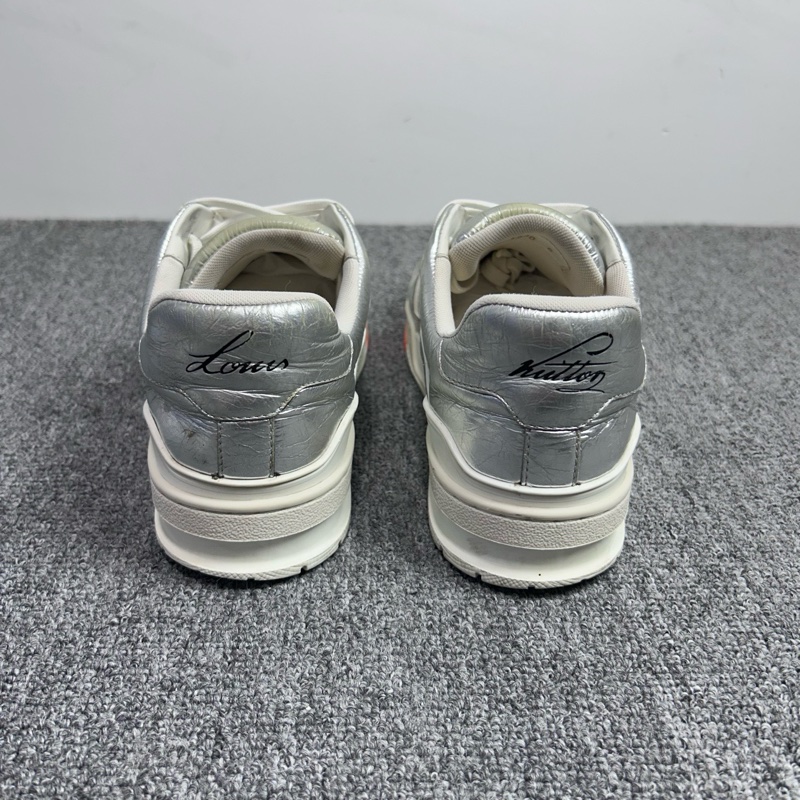 Louis Vuitton 路易威登 LV Trainer 銀橙錫紙板鞋 金屬 休閒鞋40碼-5
