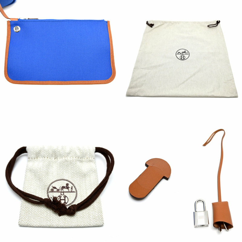 愛馬仕 Herbag Zip PM,U 印記,2022 年款,附小袋,女士手提包,Toile Blue 印花。-9