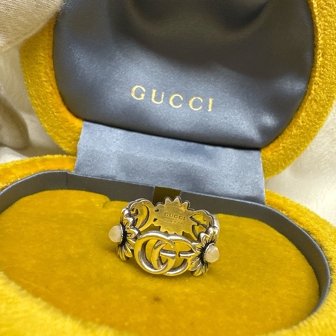 二手正品Gucci蛋白石雛菊純銀戒指 Gucci飾品 Gucci戒指 Gucci銀戒