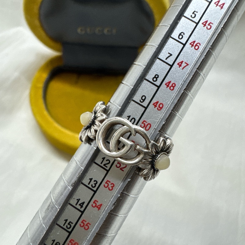 二手正品Gucci蛋白石雛菊純銀戒指 Gucci飾品 Gucci戒指 Gucci銀戒-8