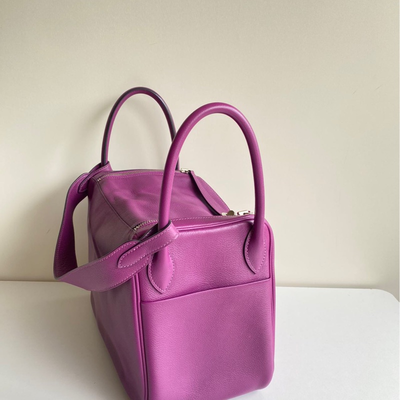 🌈Hermes💜Lindy 30💜P9海葵紫銀扣🌈98.5新🌟Evercolor皮🌟Stamp D🌟-5