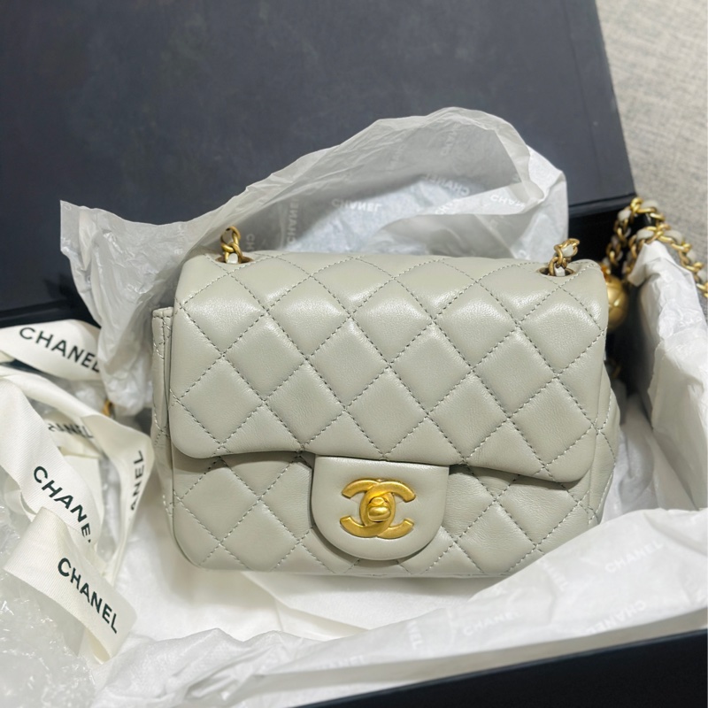 Chanel 17金球灰 金球方胖-1