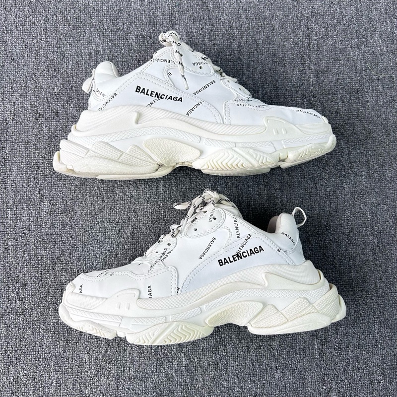 Balenciaga巴黎世家 Triple s低幫 老爹鞋 白色彈幕/40碼-1