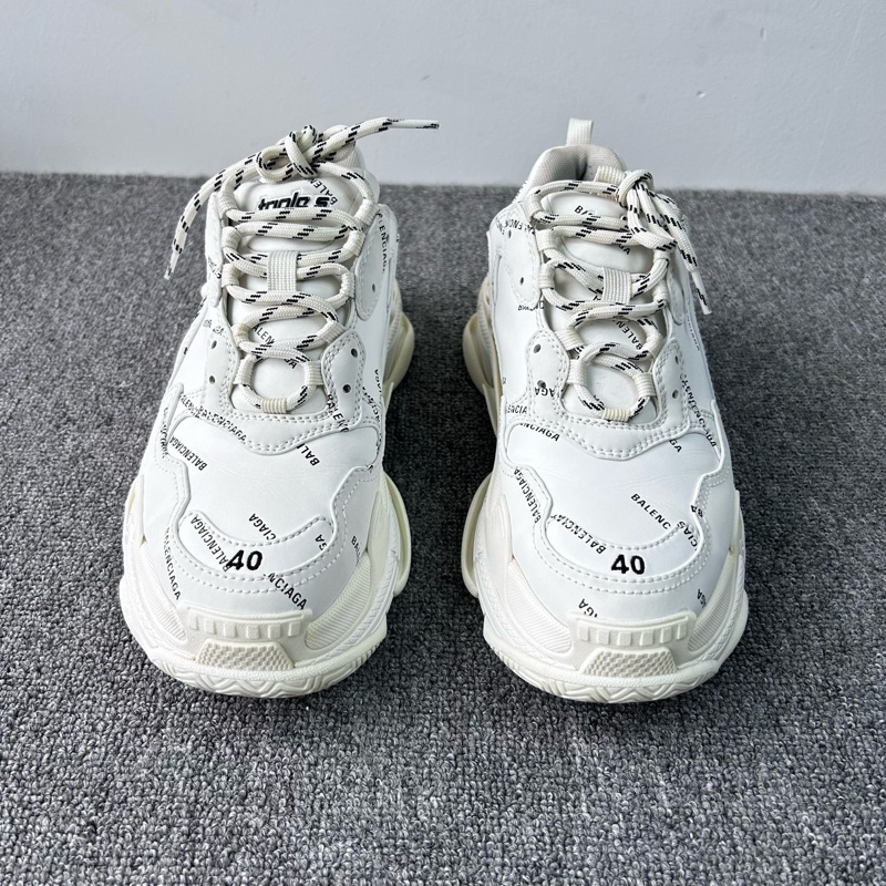 Balenciaga巴黎世家 Triple s低幫 老爹鞋 白色彈幕/40碼-3