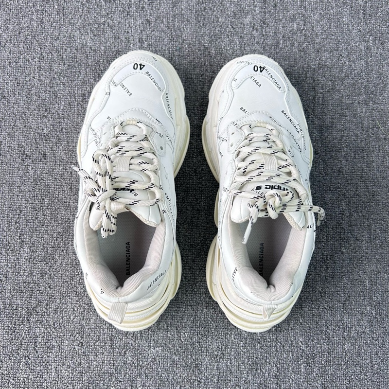 Balenciaga巴黎世家 Triple s低幫 老爹鞋 白色彈幕/40碼-4