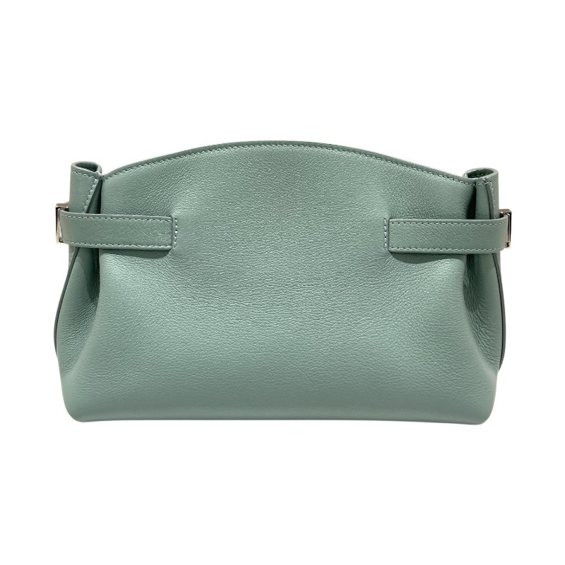 FERRAGAMO 菲拉格慕 21 5974/002 HUG POUCH BAG 斜背包 皮革 藍綠色 銀釦-2