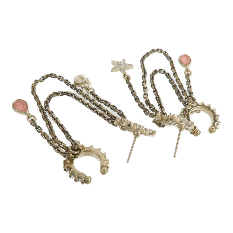CHANEL 金屬Crystal Star 5 Drop CC Earrings耳環-3