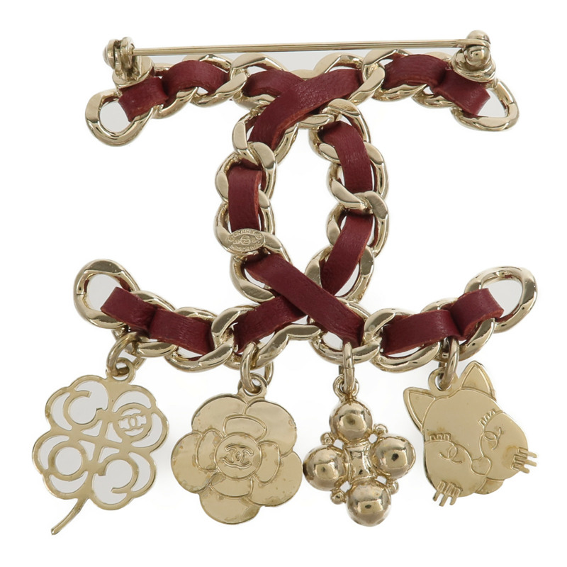 CHANEL 金屬/皮革Brooch胸針-1