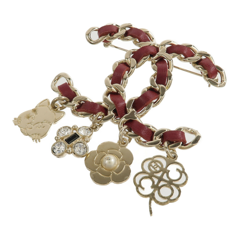 CHANEL 金屬/皮革Brooch胸針-2