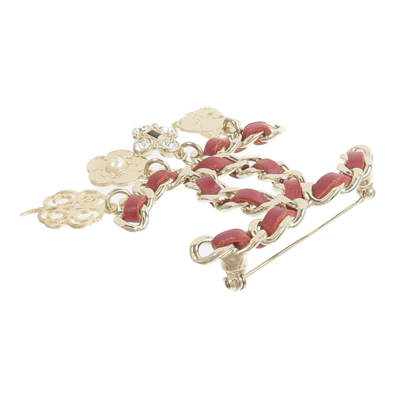 CHANEL 金屬/皮革Brooch胸針-4