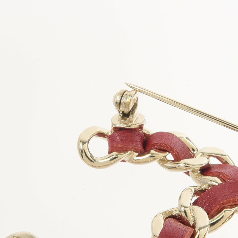 CHANEL 金屬/皮革Brooch胸針-6