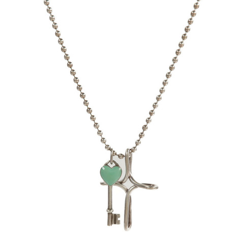 TIFFANY＆CO 925純銀Infinity Cross & Key Necklace項鍊