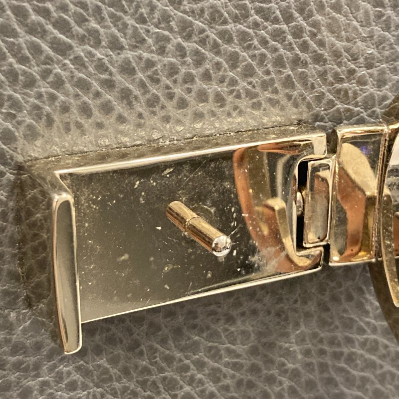 GUCCI 古馳 側背包 510304 牛皮 灰 金釦-10
