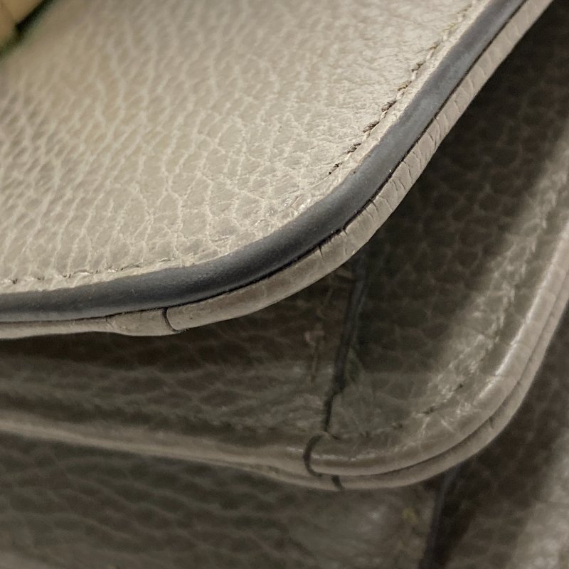 GUCCI 古馳 側背包 510304 牛皮 灰 金釦-11