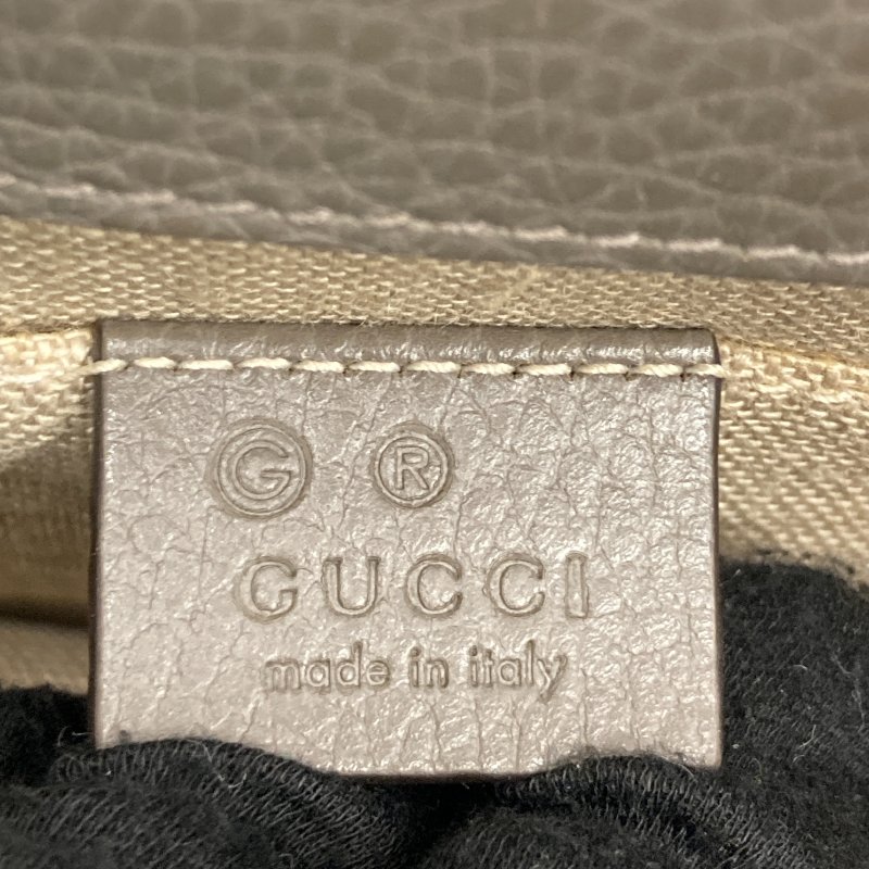 GUCCI 古馳 側背包 510304 牛皮 灰 金釦-15