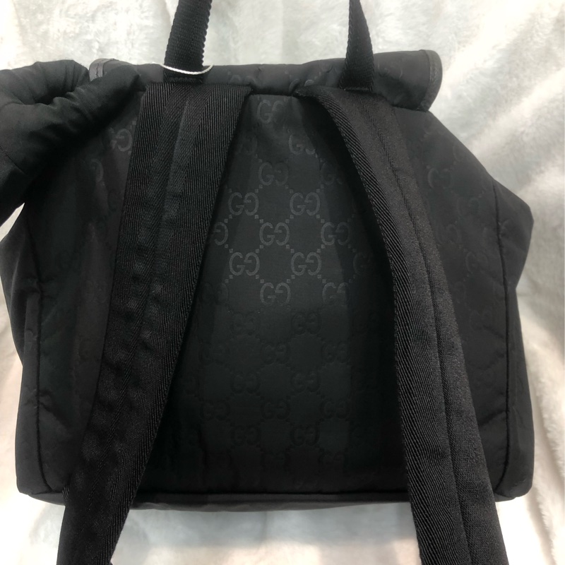 Gucci 黑色暗花絹料背囊 XC569-2