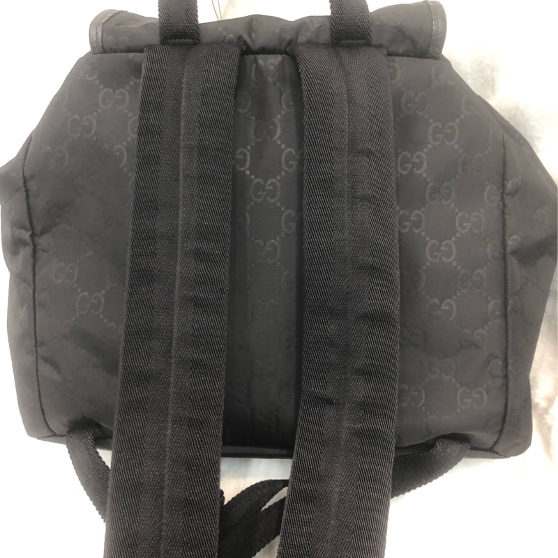Gucci 黑色暗花絹料背囊 XC569-3