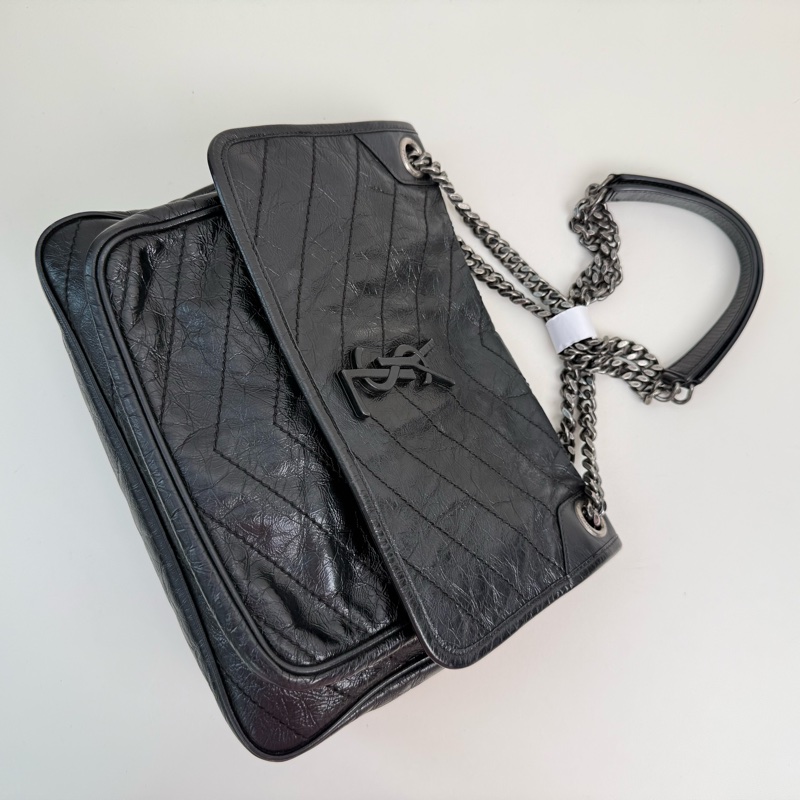 98新✨聖羅蘭/Saint laurent NIKI系列手袋單肩包斜挎包 黑色 2022年 尺寸:長度28cm、高度20cm、寬度8.5cm-5