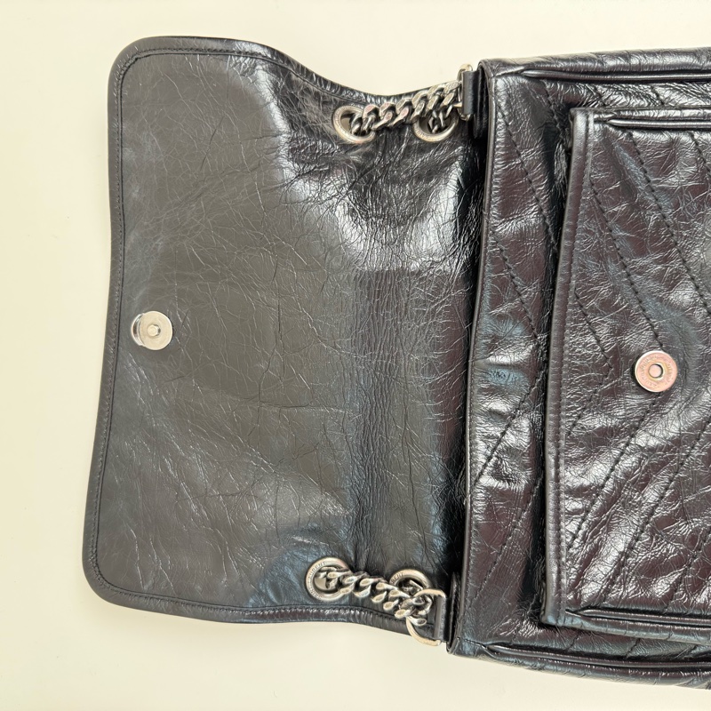 98新✨聖羅蘭/Saint laurent NIKI系列手袋單肩包斜挎包 黑色 2022年 尺寸:長度28cm、高度20cm、寬度8.5cm-7