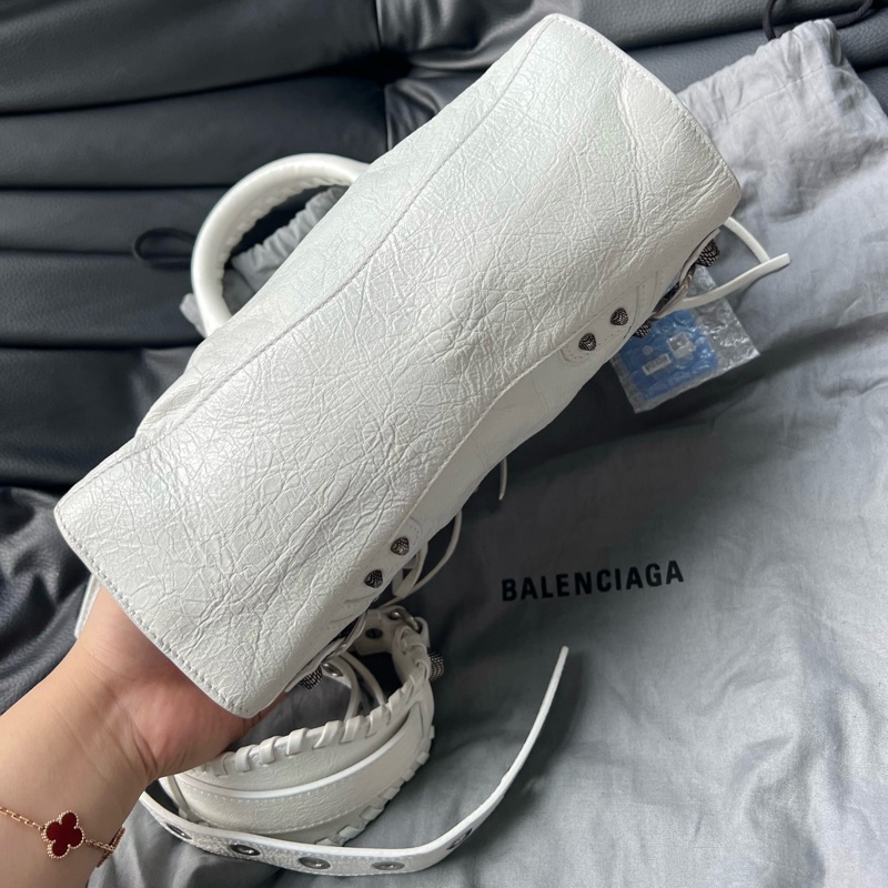 ✨99新 Balenciaga/巴黎世家NeoCagole白色機車包xs手提包斜挎包 附件:肩帶 塵袋-1
