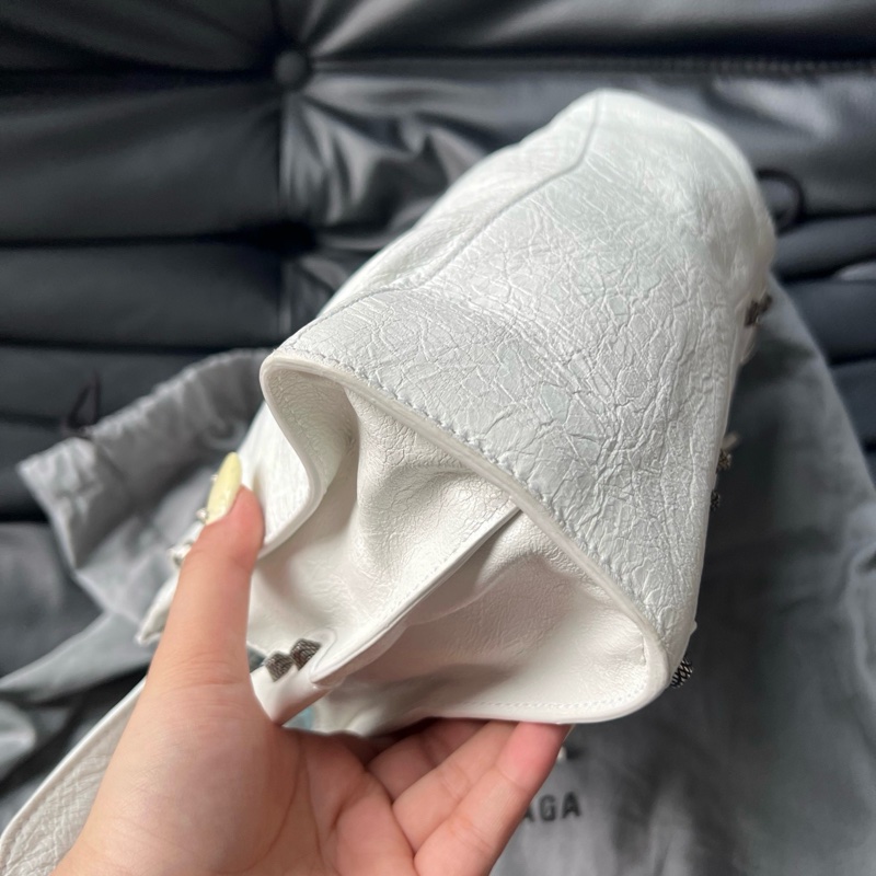 ✨99新 Balenciaga/巴黎世家NeoCagole白色機車包xs手提包斜挎包 附件:肩帶 塵袋-2