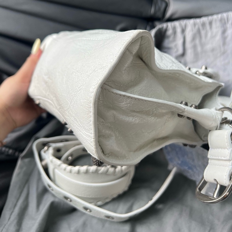 ✨99新 Balenciaga/巴黎世家NeoCagole白色機車包xs手提包斜挎包 附件:肩帶 塵袋-3