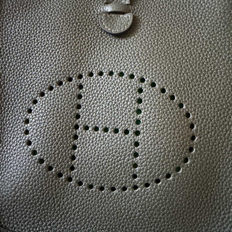 HERMES Mini Evelyne 欖欖綠 銀釦 附綠色內膽包-1