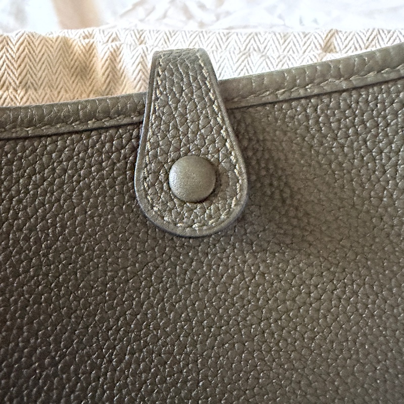 HERMES Mini Evelyne 欖欖綠 銀釦 附綠色內膽包-3