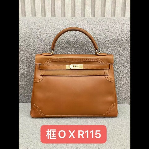 Hermes Kelly32 金棕蕾丝马鞍皮