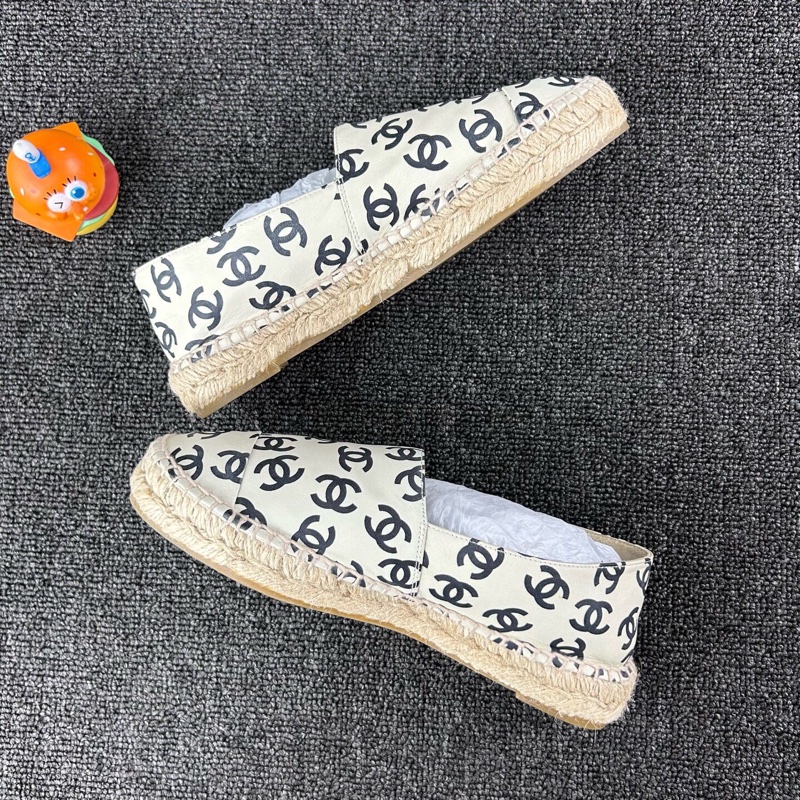 Chanel香奈兒黑白滿印漁夫鞋 尺碼:36-1