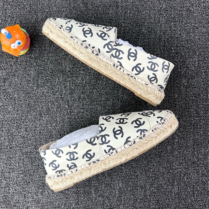 Chanel香奈兒黑白滿印漁夫鞋 尺碼:36-2