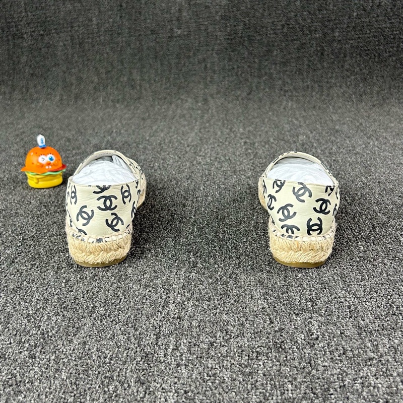 Chanel香奈兒黑白滿印漁夫鞋 尺碼:36-4
