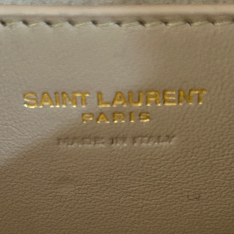 YSL Le5 A7 白色 皮革 Hobo 肩背包-5