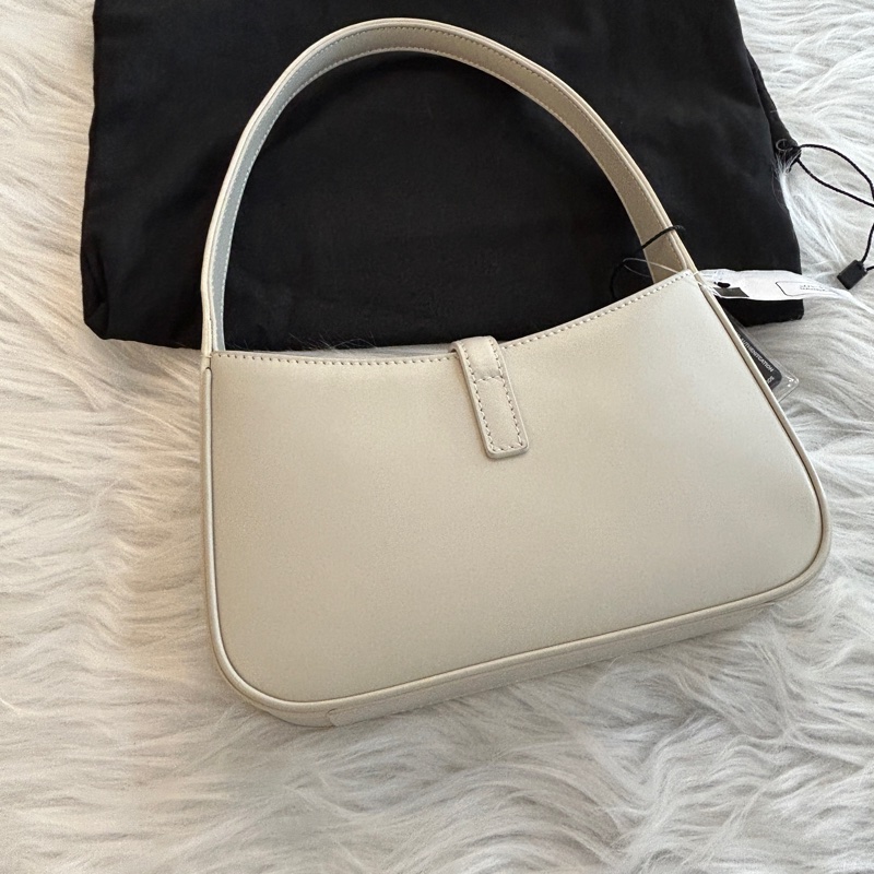 YSL Le5 A7 白色 皮革 Hobo 肩背包-6