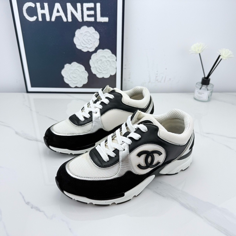chanel香奈兒 黑白熊貓雙C運動鞋 36.5碼-0