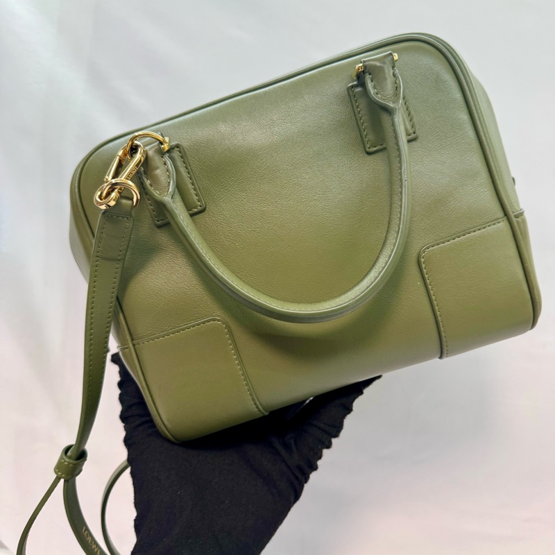 羅威 LOEWE 方形兩用綠色手提肩背包-0