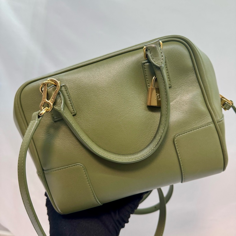 羅威 LOEWE 方形兩用綠色手提肩背包-1