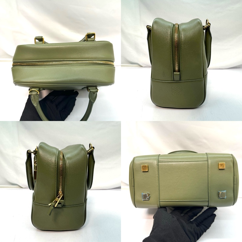 羅威 LOEWE 方形兩用綠色手提肩背包-3