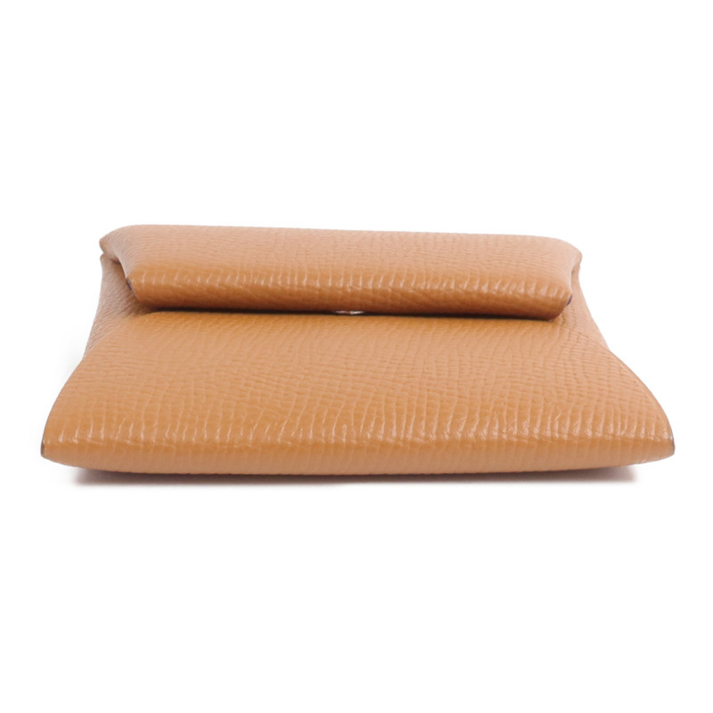 HERMES Epsom皮革Bastia零錢包Gold-5