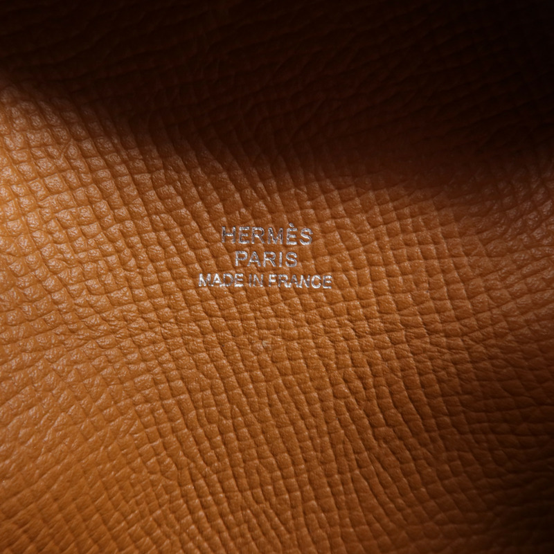 HERMES Epsom皮革Bastia零錢包Gold-11
