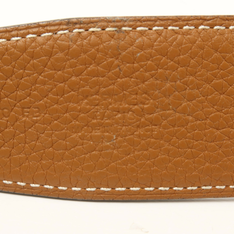 HERMES Clemence皮革H Belt皮帶Noir/Brown-3