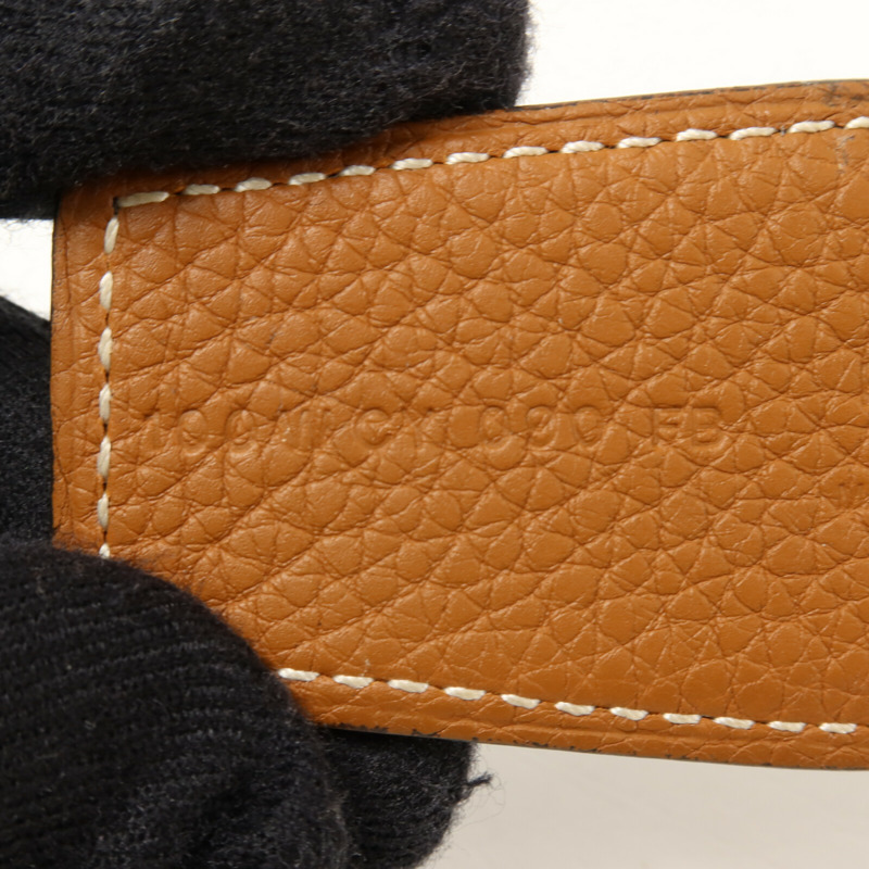 HERMES Clemence皮革H Belt皮帶Noir/Brown-4