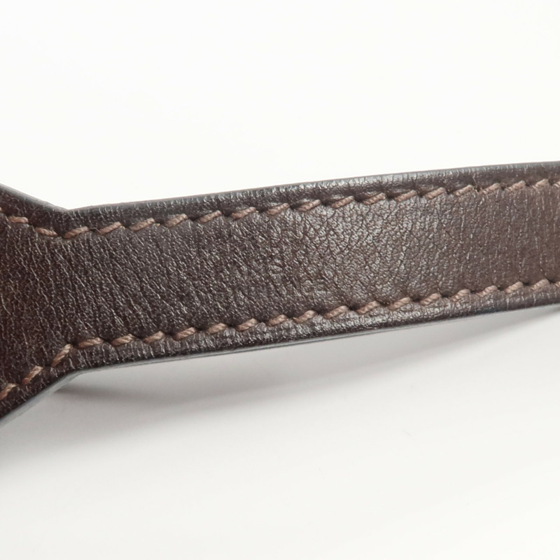 HERMES Barenia皮革/帆布On-The-Go Dog Pouch手拿包Kaki/Feu-11