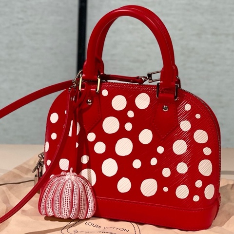 LV草間彌生限定alma bb 紅色水波紋