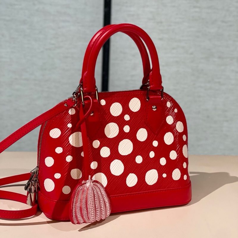 LV草間彌生限定alma bb 紅色水波紋-1