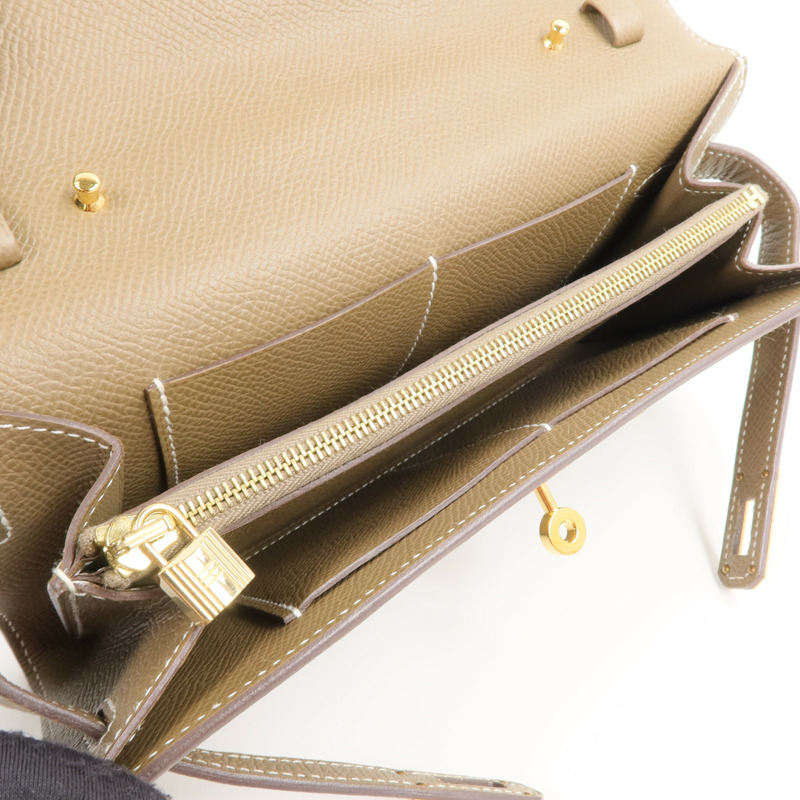 HERMES Epsom皮革Kelly To Go肩背袋Etoupe-7