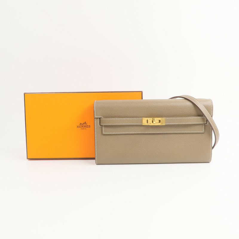 HERMES Epsom皮革Kelly To Go肩背袋Etoupe-16