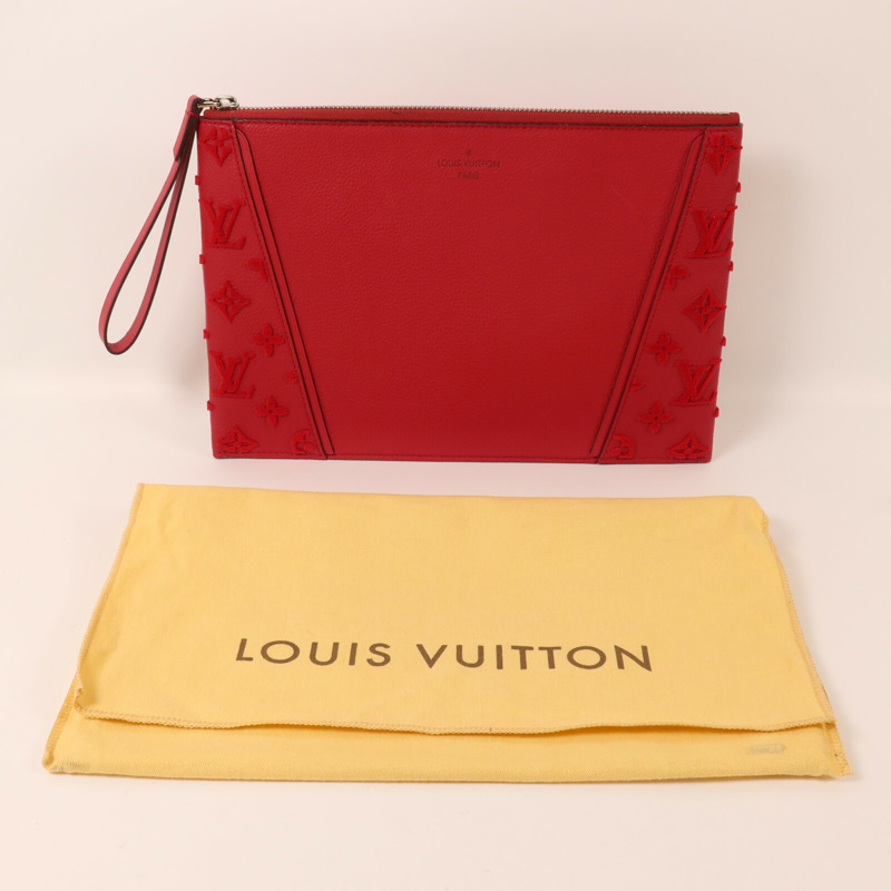LOUIS VUITTON Monogram Veau Cachemire W Pochette Pouch-8